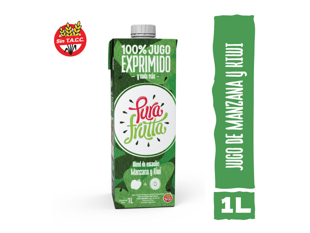 Jugos 100% Exprimido de Manzana y Kiwi