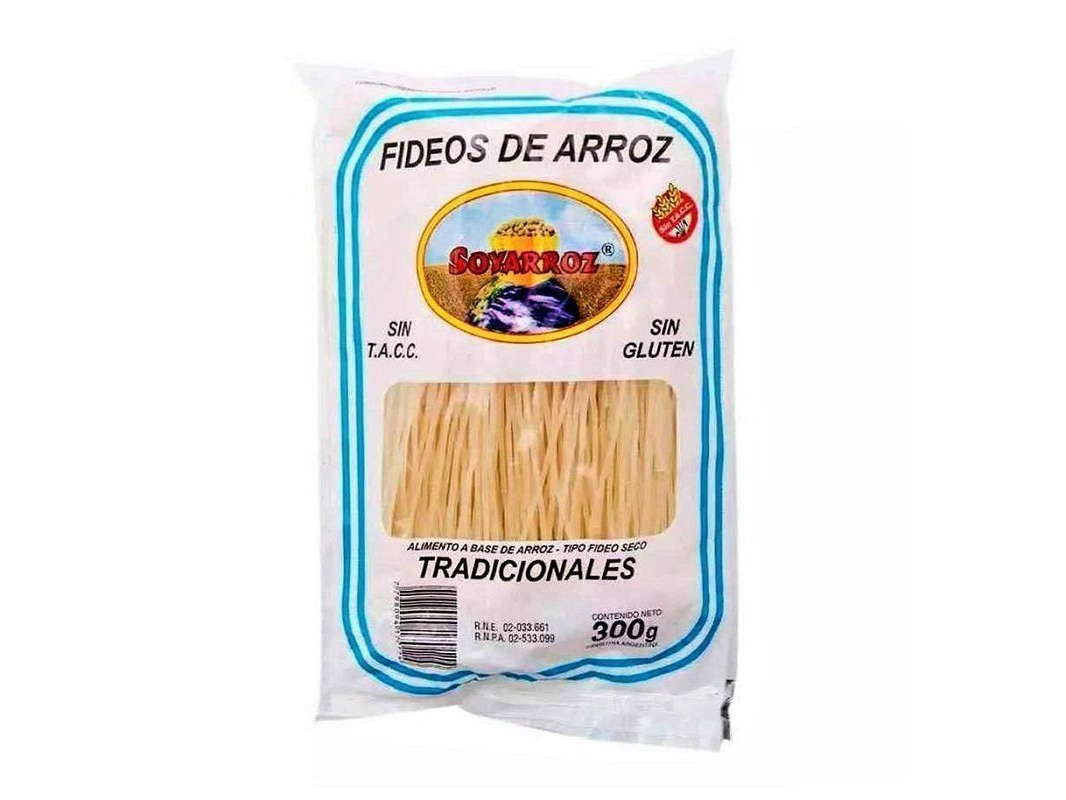 FIDEOS DE ARROZ TRADICIONALES  - SOYARROZ X 300 GR ( SIN TACC)