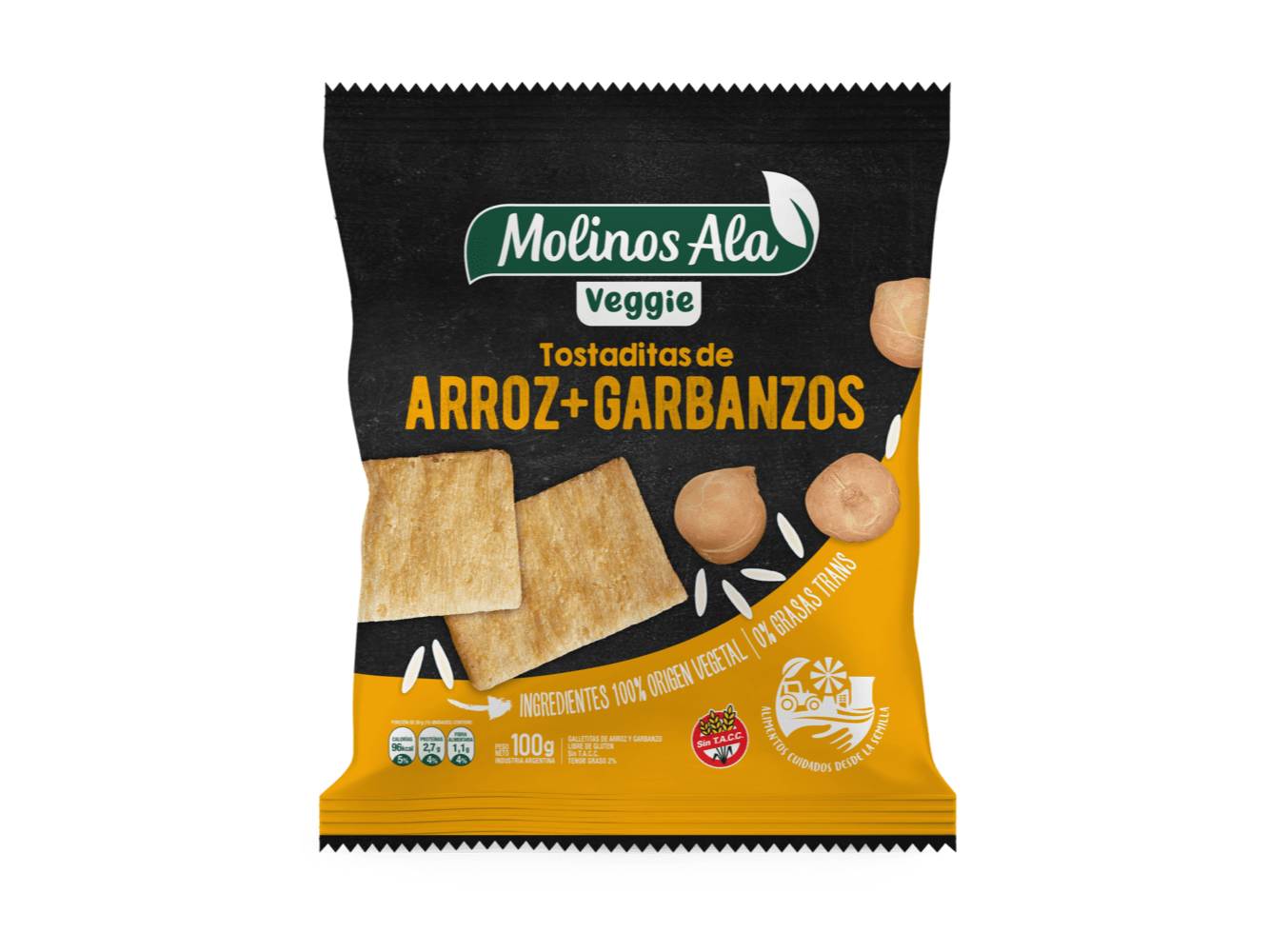 TOSTADITAS VEGGIE ARROZ+GARBANZO 100GR