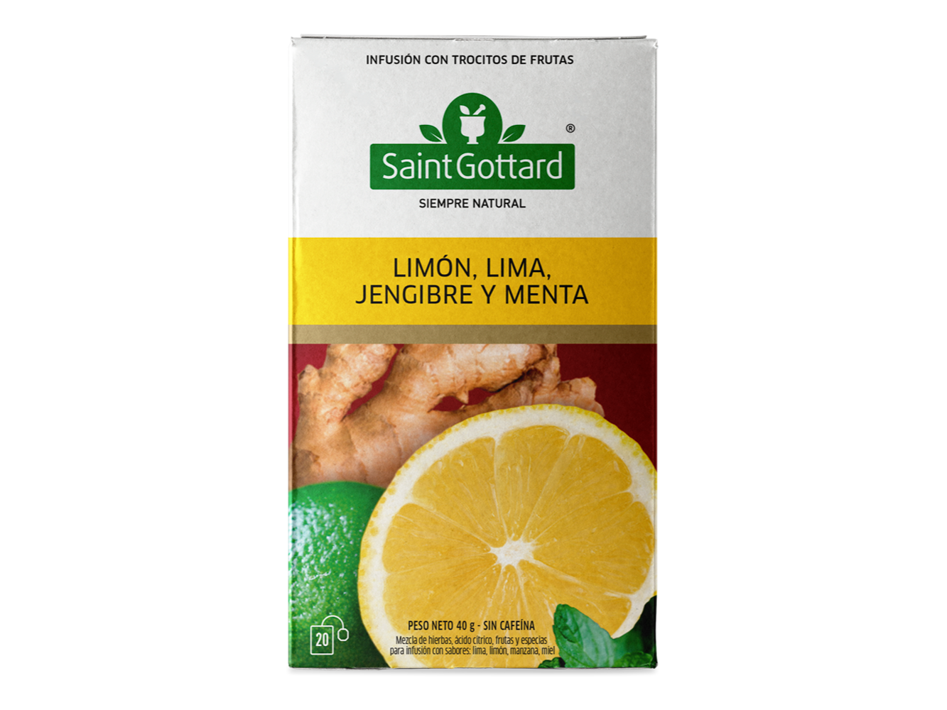 Limon, Lima, Jengibre y Menta SG x 20