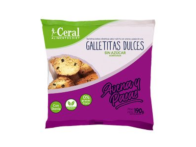 GALLETITA DE AVENA Y PASA X 190 GRS " CEREAL"