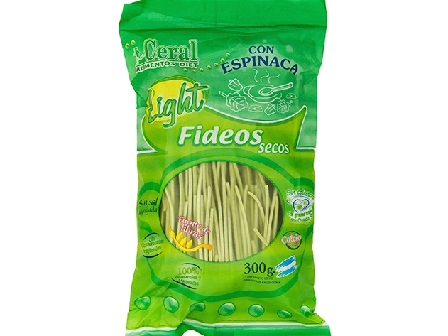 FIDEOS ESPINACA 300GR "CEREAL"