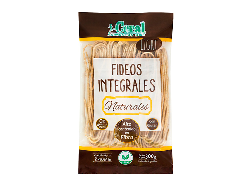 FIDEOS INTEGRAL NATURAL X 300GR "CEREAL"