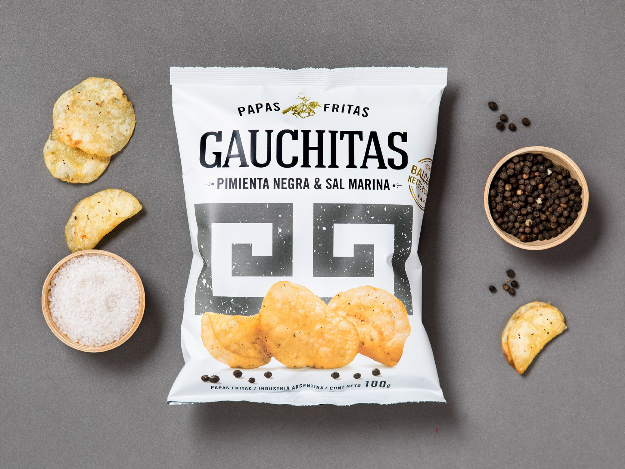 GAUCHITAS PAPAS FRITAS PIMIENTA Y SAL MARINA 100GRS