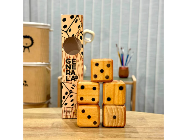 Generala XL de Madera - 5 Dados de 7cm Diametro - PRESTAMO - VALOR SOLO EN CASO DE NO DEVOLUCION O ROTURA