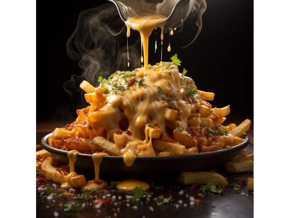 PAPAS CON CHEDDAR Y JAMON