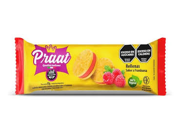 GALLETA RELLENA CON FRAMBUESA X85G PRAAT