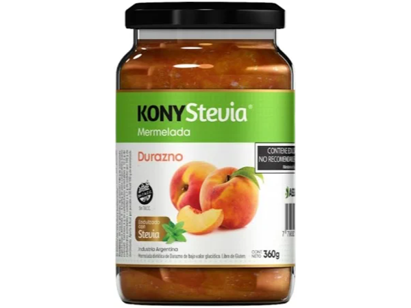 MERMELADA C/STEVIA DE DURAZNO X 360GR KONY