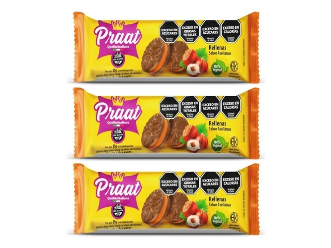 GALLETA RELLENA CON AVELLANA X85G PRAAT