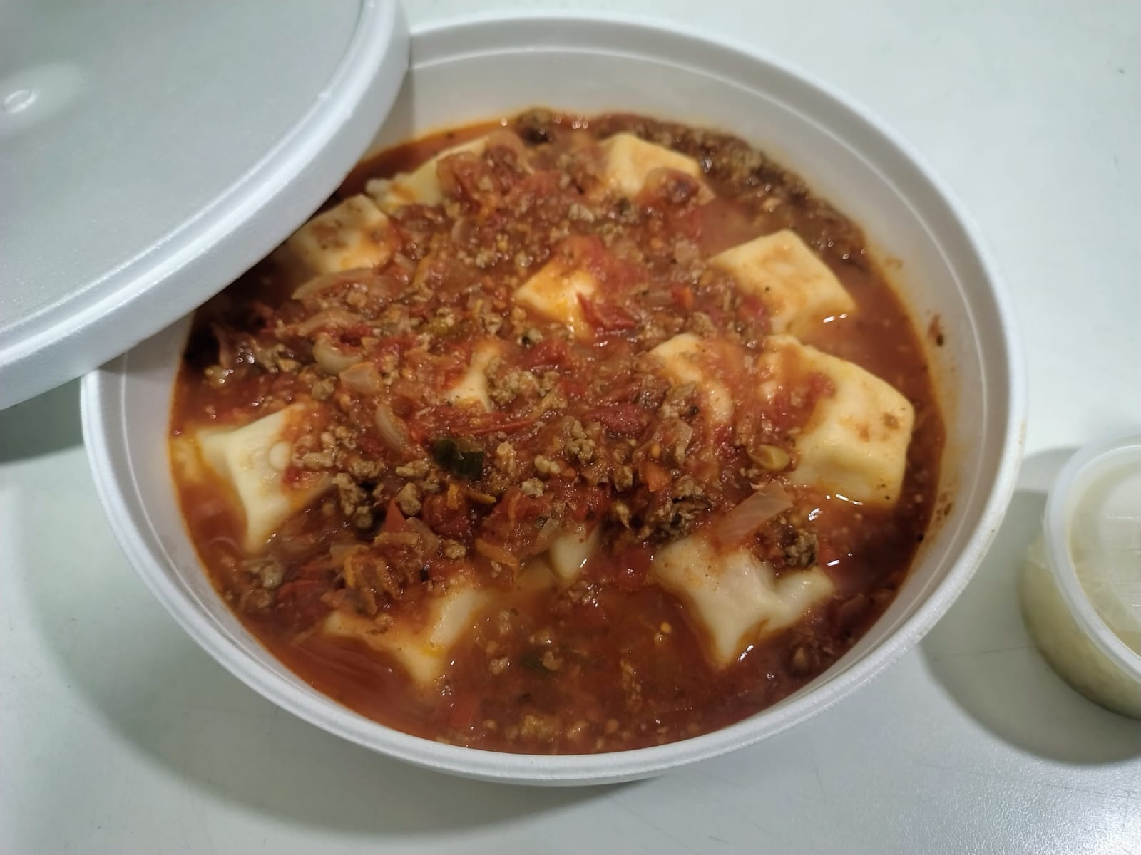 Ravioles de jamon y queso