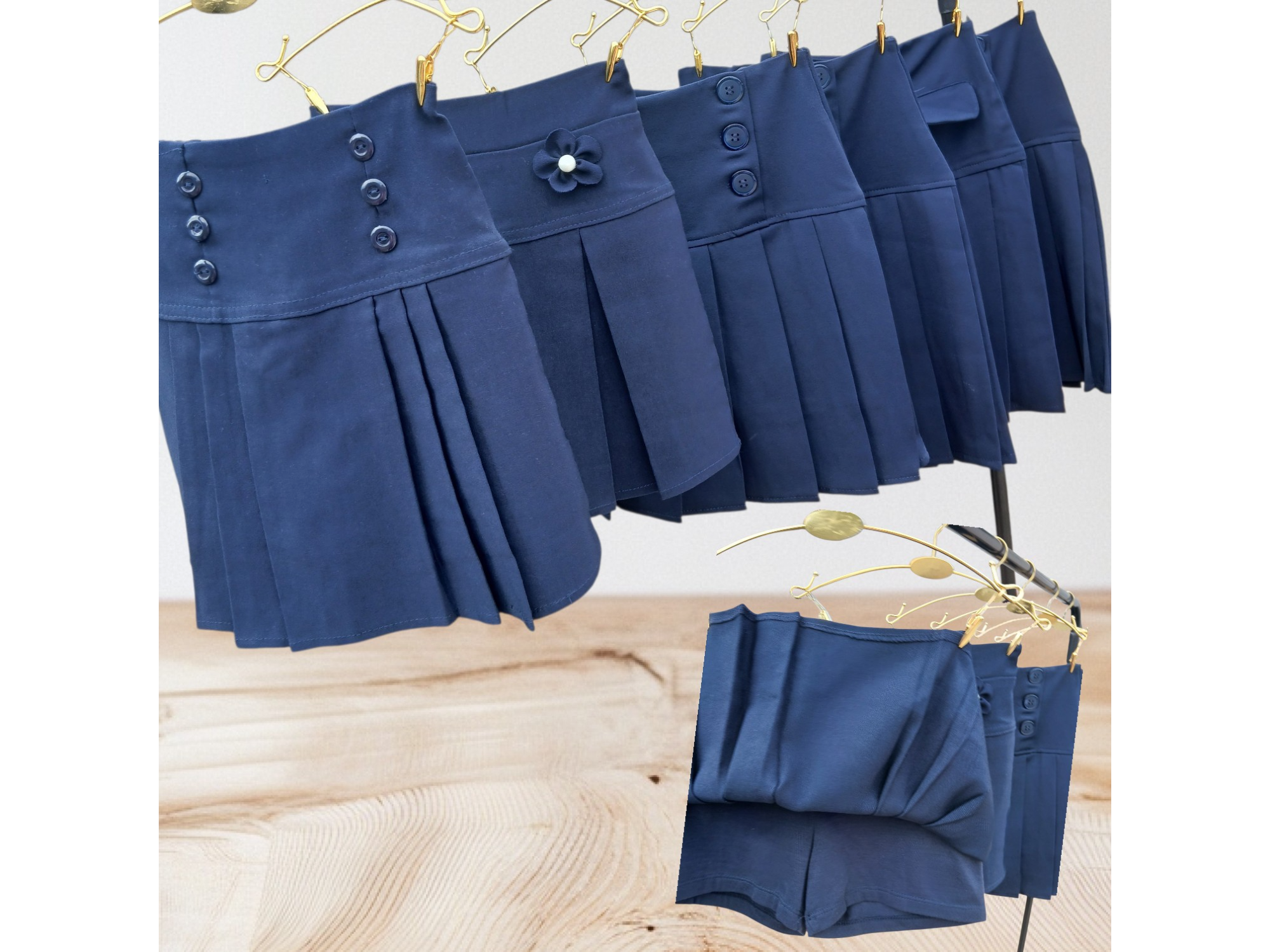 Polleras short Tableadas