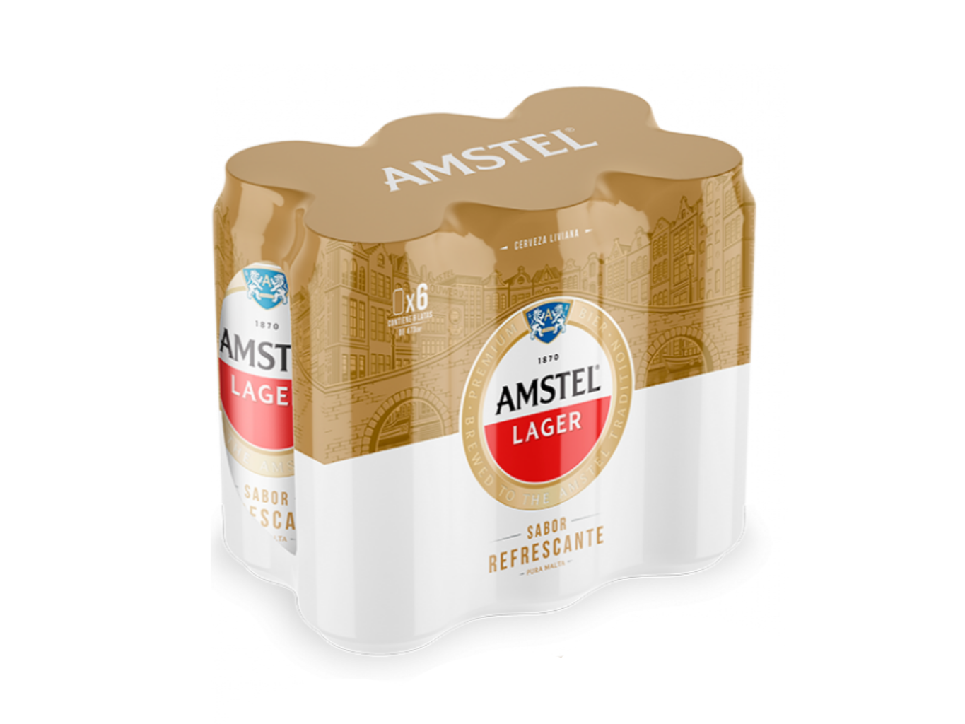 SIX PACK AMSTEL LAGUER 473ML