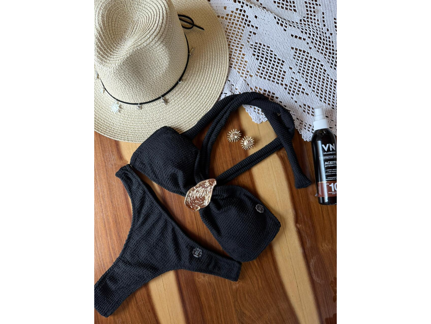 Bikini texturada negra