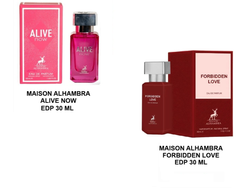 COMBO MAISON ALHAMBRA ALIVE NOW EDP 30 ML + MAISON ALHAMBRA FORBIDDEN LOVE EDP 30 ML