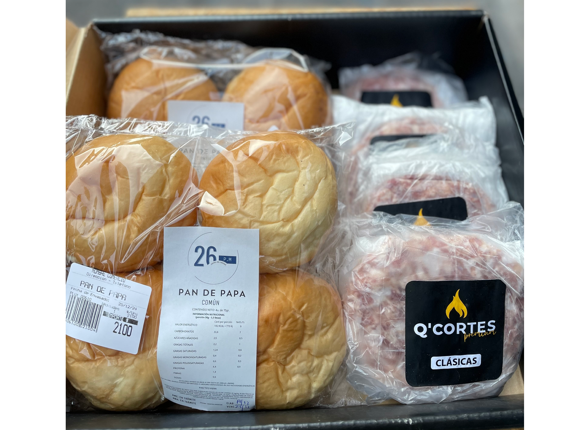 hamburguesas + pan de papa