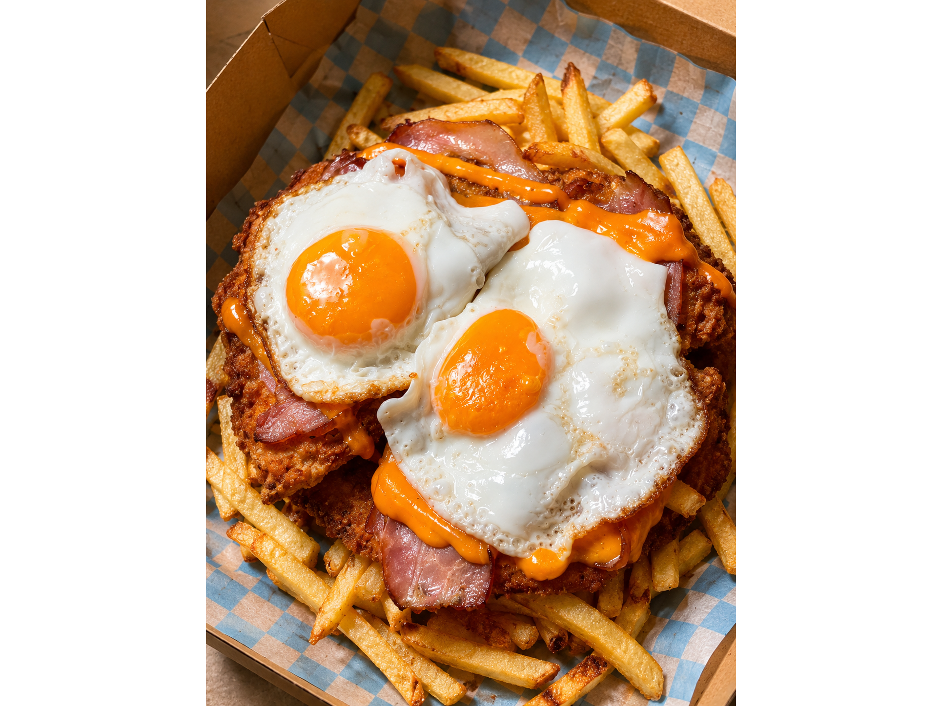Milanesa de Ternera con Cheddar, Panceta y Huevo Frito