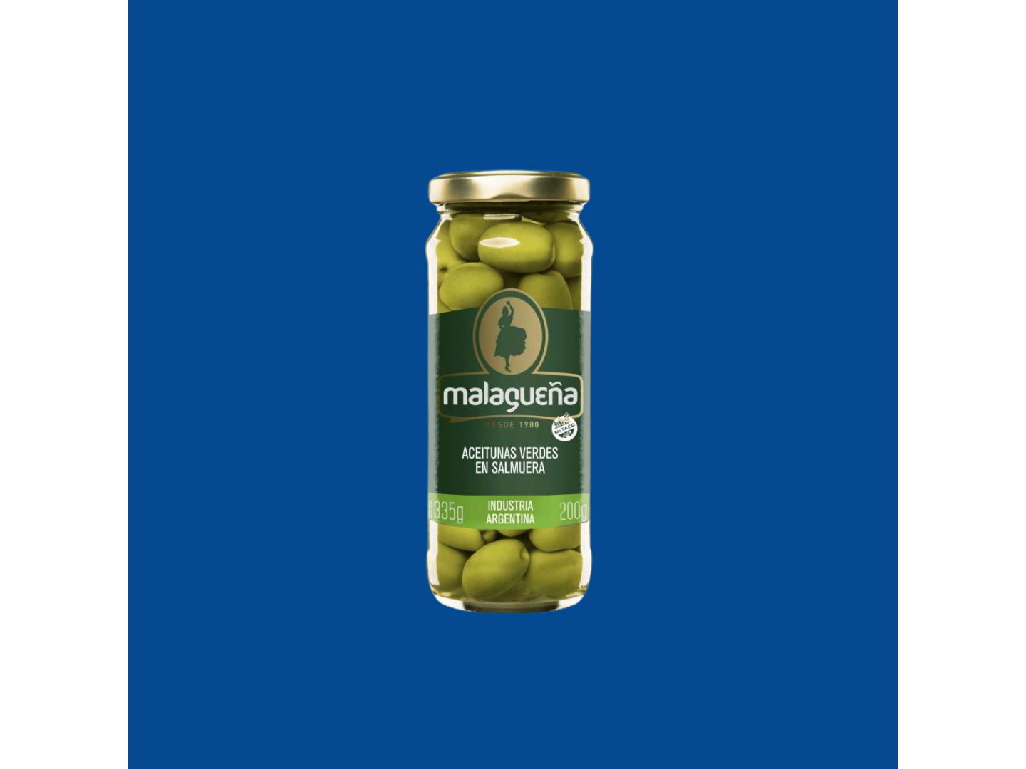 Aceituna Malagueña Verde Vidrio x200g