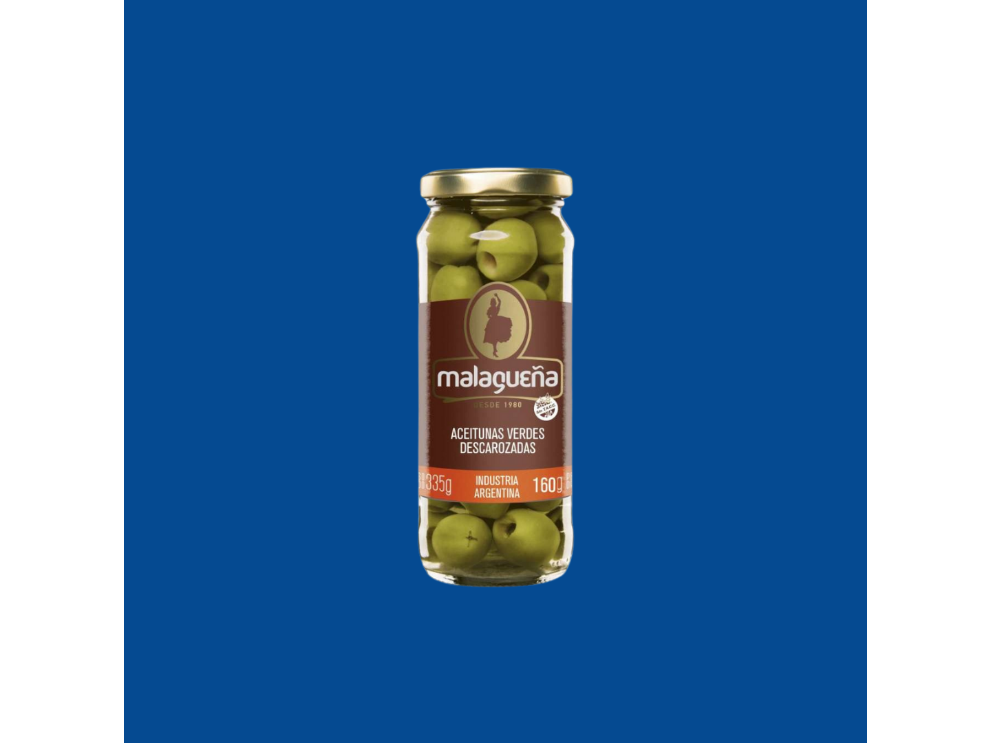 Aceituna Malagueña Descarozada Verde Vidrio x160g