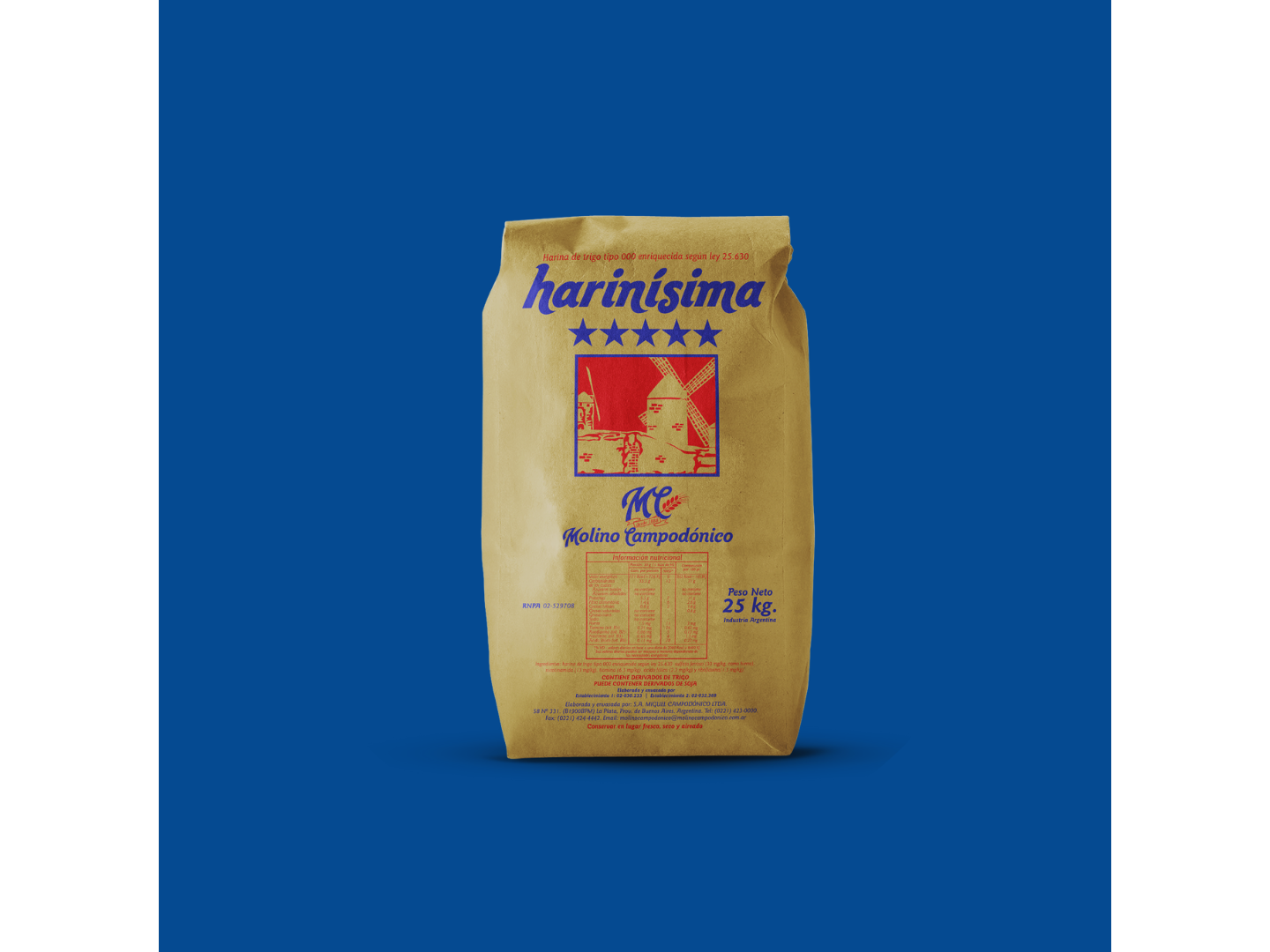 Harina 000 Cinco Estrellas Campodónico x25kg