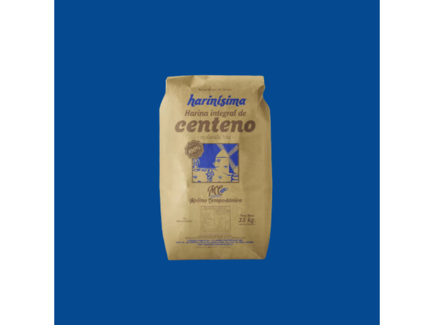 Harina Integral de Centeno Campodónico x25kg