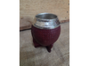 Mate torpedo cincelado croco color negro o borravino