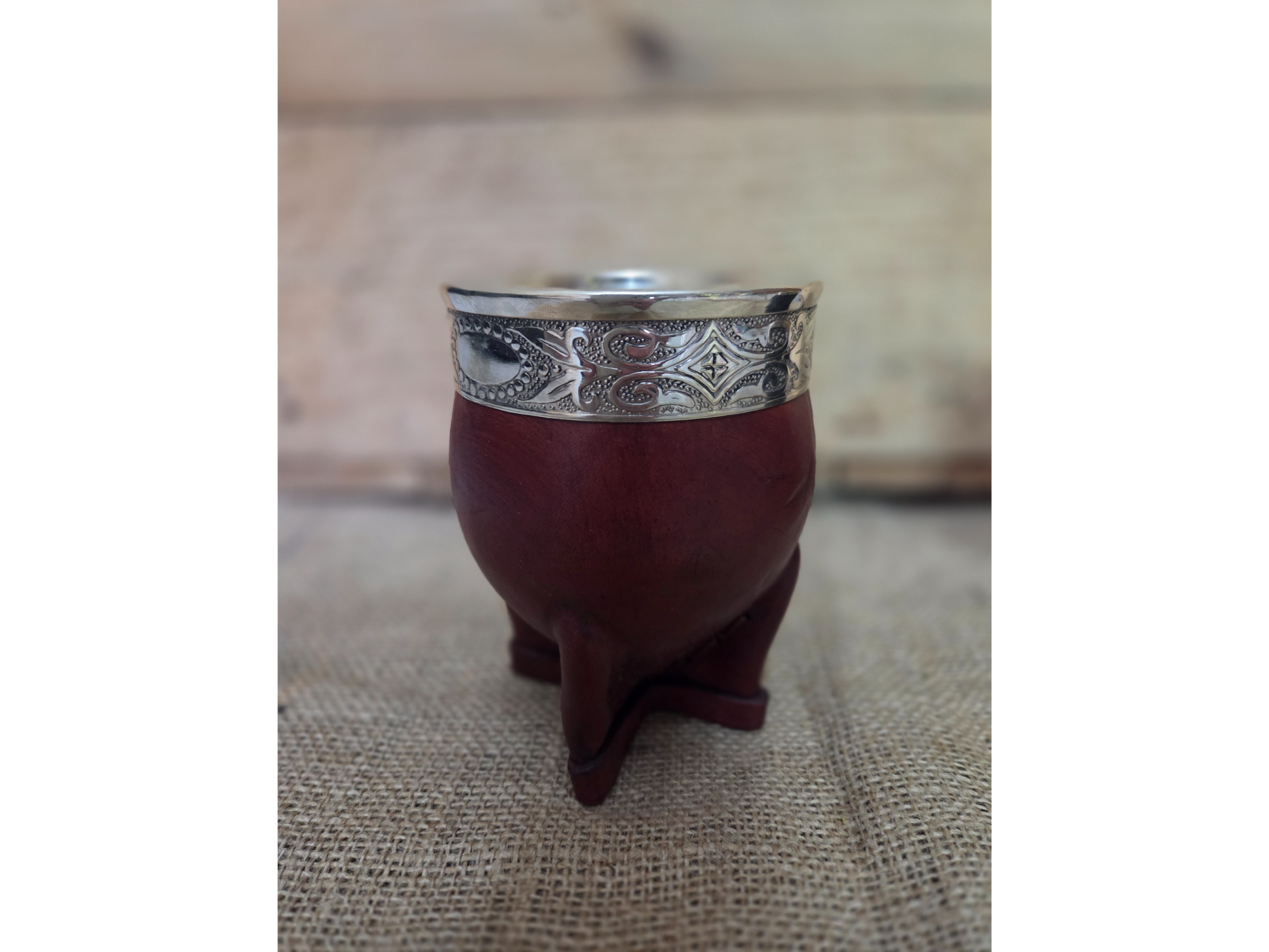 Mate imperial premium guarda y virola de alpaca cincelada color negro o borravino