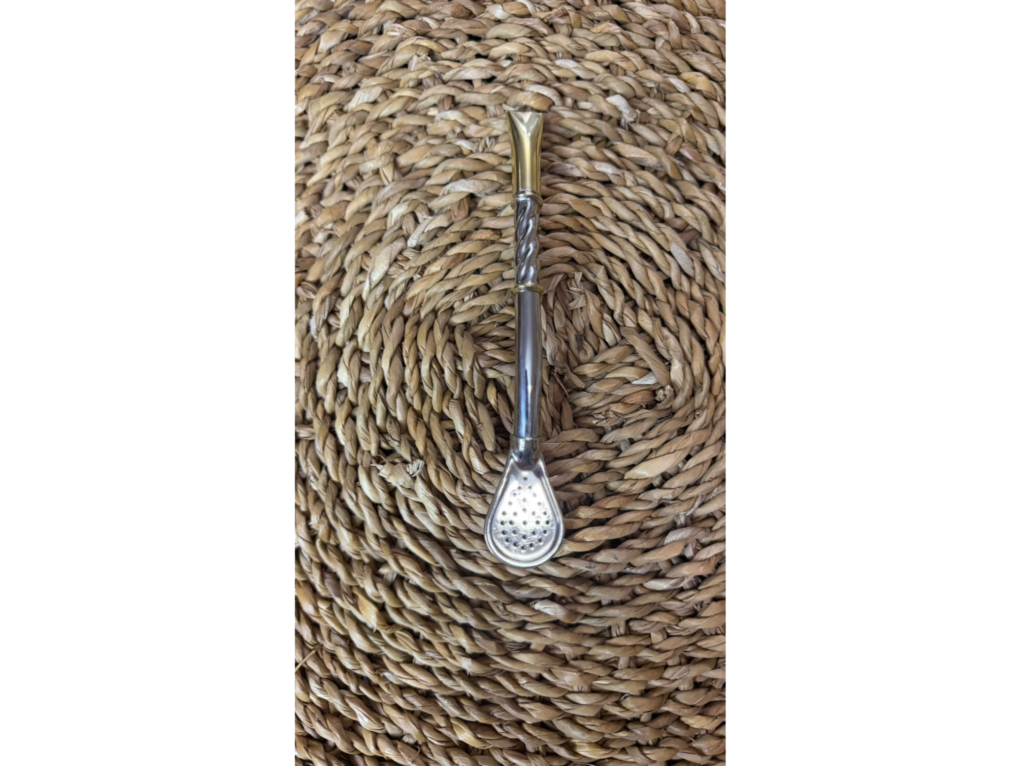 Bombillon alpaca y bronce doble anillo