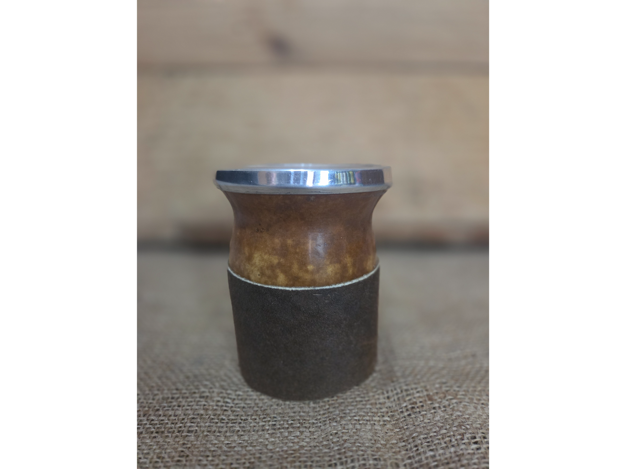 Mate camionero criollo virola de acero con base
