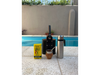 Combo matera ovalada, mate imperial algarrobo,bombilla recta, termo aceroy yerba rei verde 500 gr