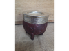 Mate imperial cuero labrado, guarda y virola cincelada color negro o borravino