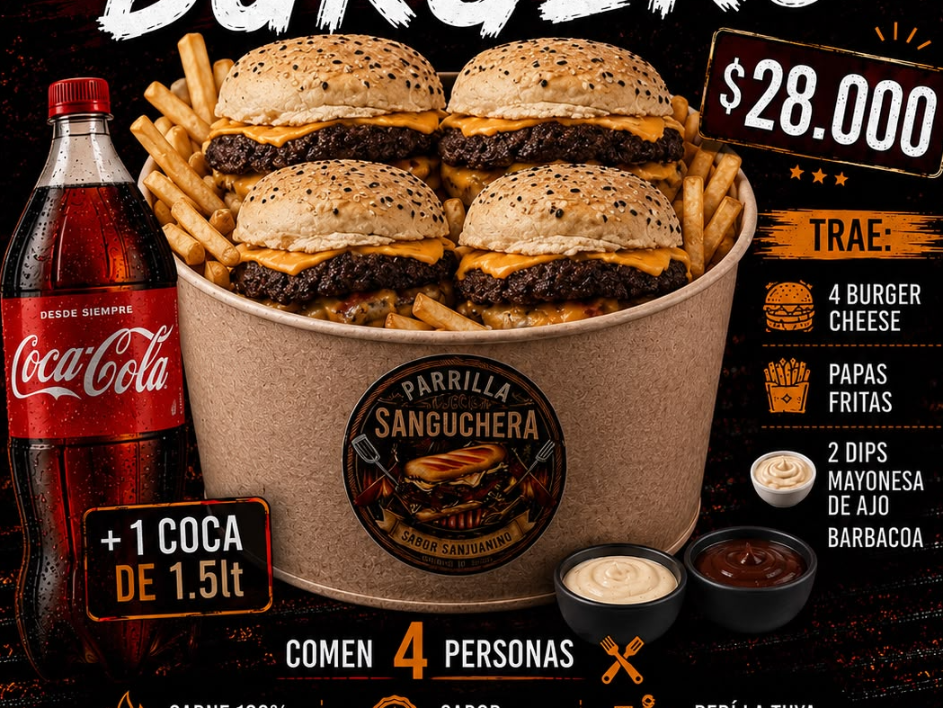 BALDE BURGERO + COCA COLA 1.5LT