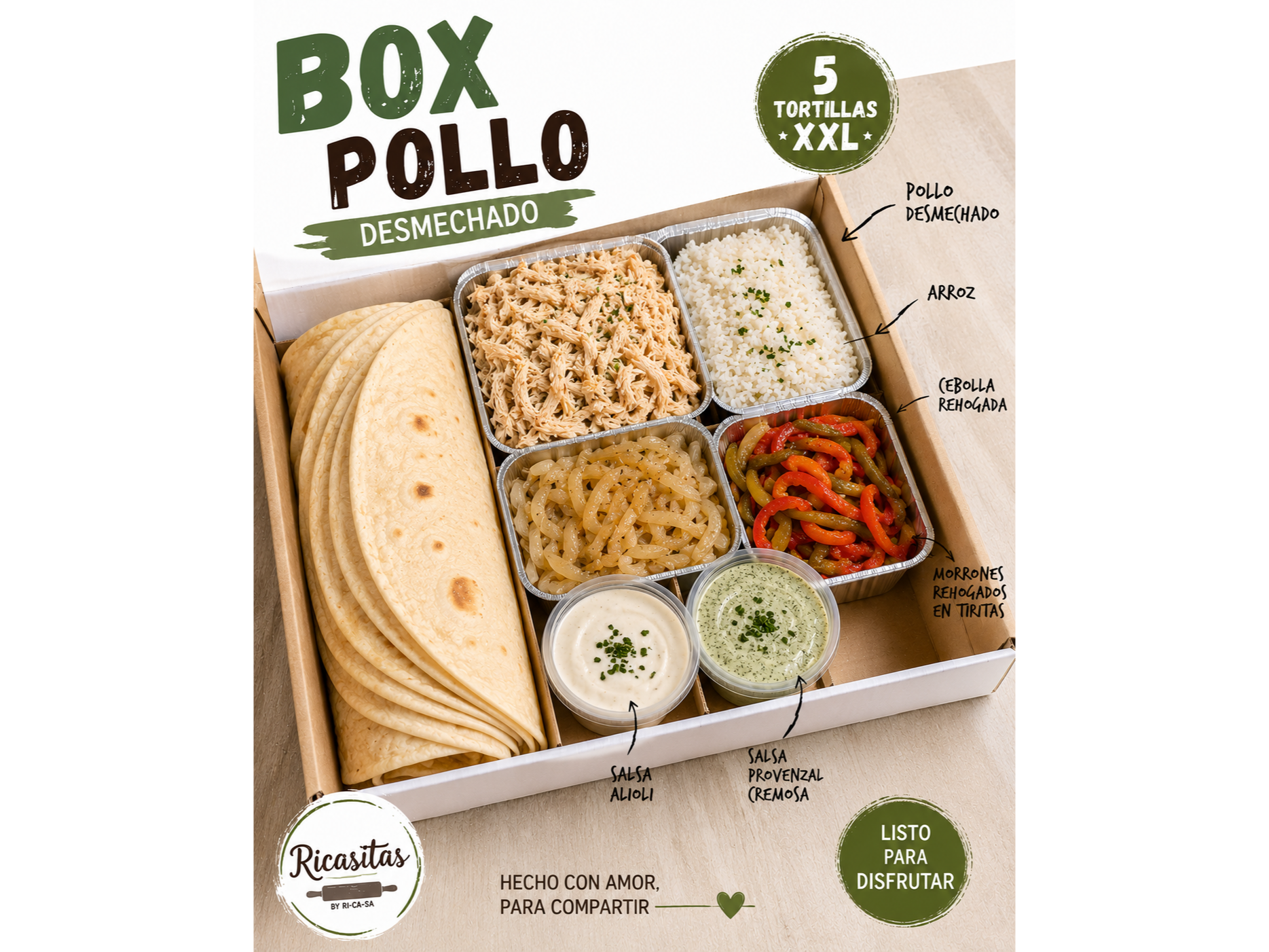 BOX Burritos de Pollo a la mostaza
