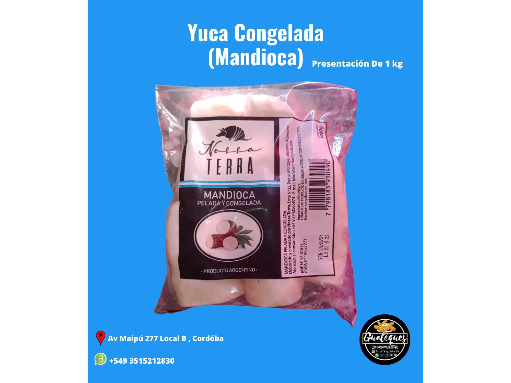 Yuca congelada Mossa Terra 1 Kg de Guateques-Centro