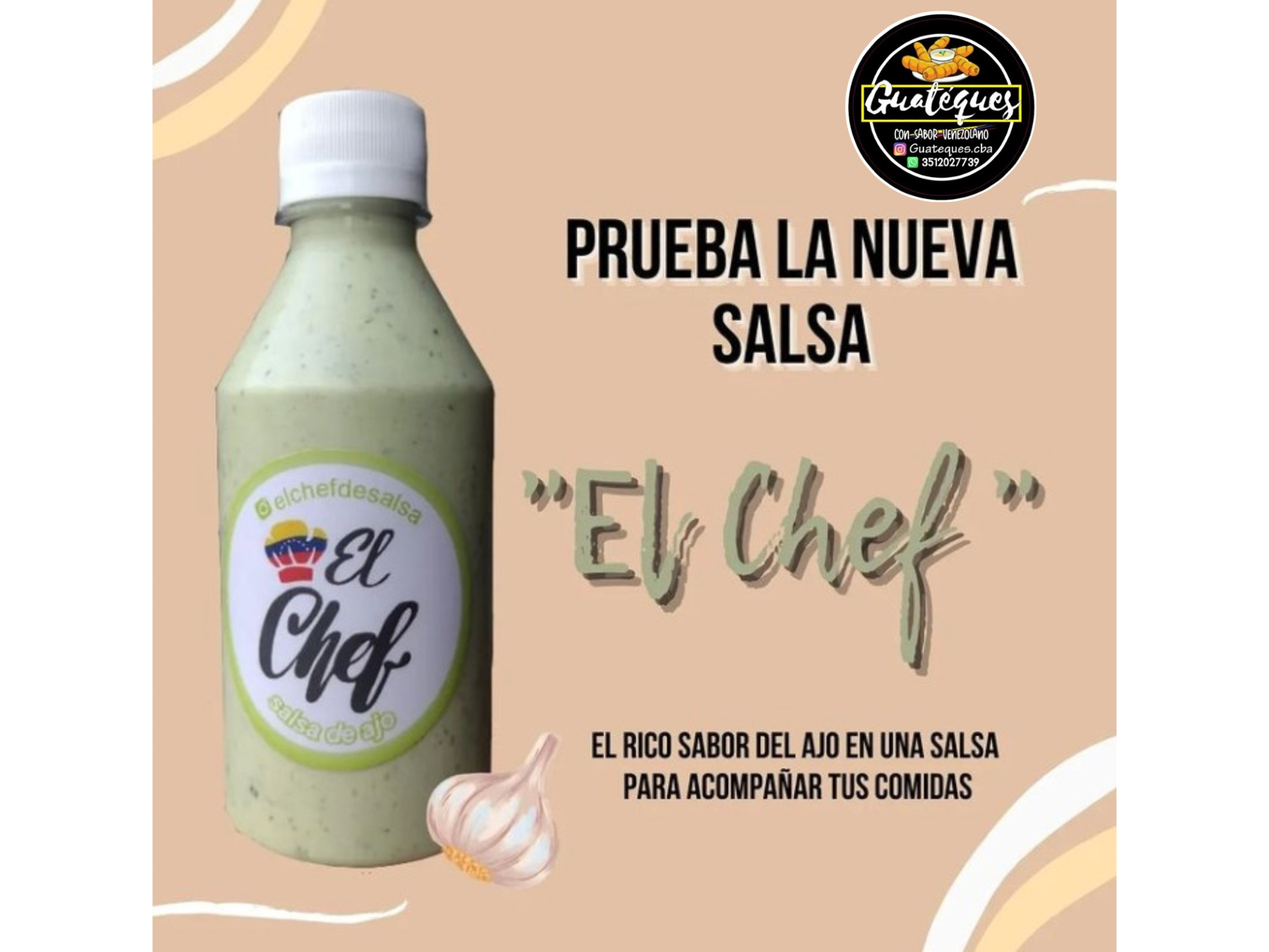 Salsa De Ajo El Chef 250 Ml