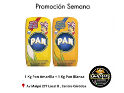 1 Kg Harina Pan Blanca + 1 Kg Pan Amarilla