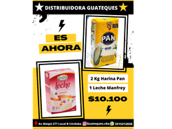 2 Kg Harina Pan Blanca + 1 Leche Manfrey