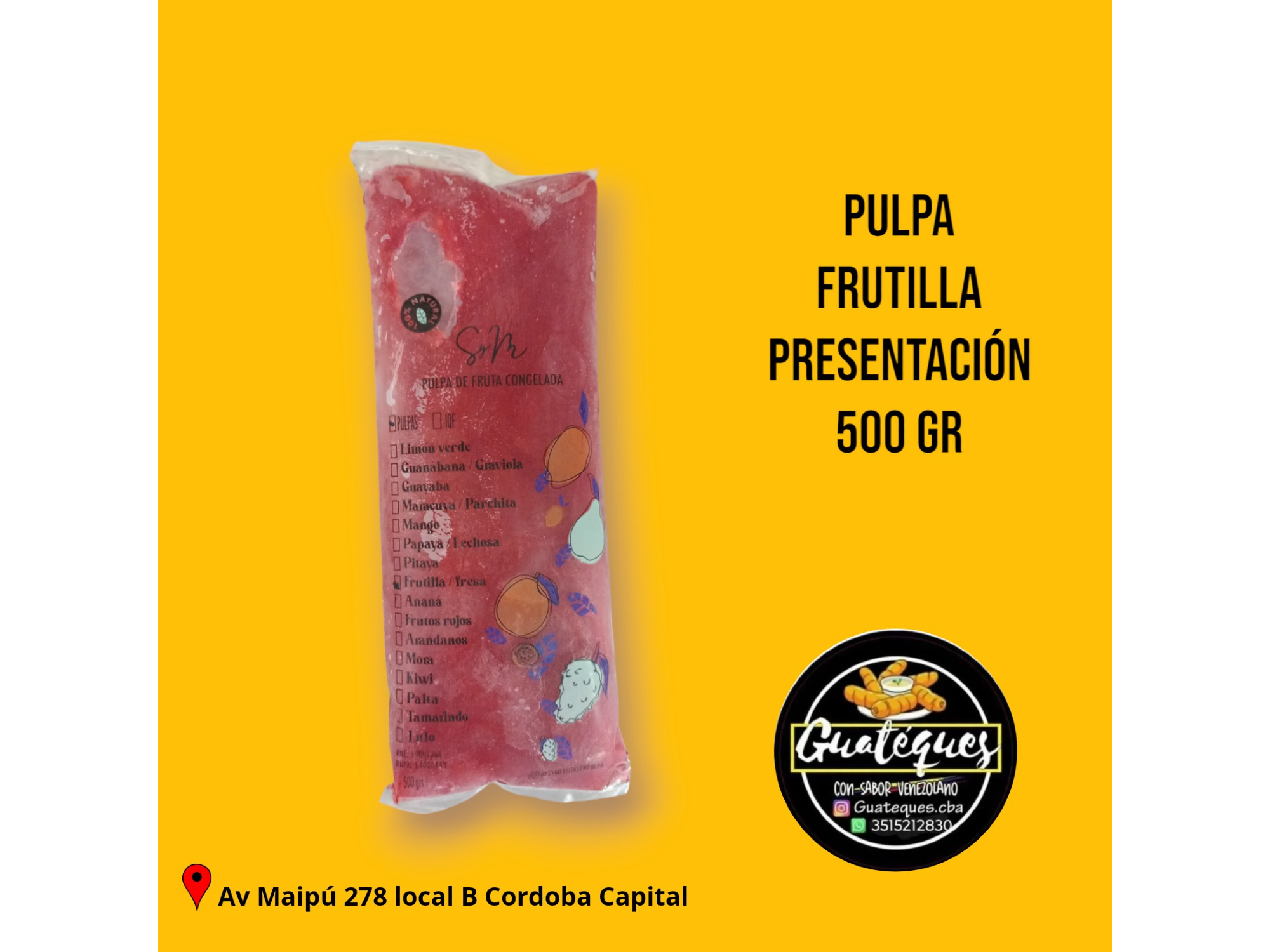 Pulpa de Frutilla (🍓) 500 Gr