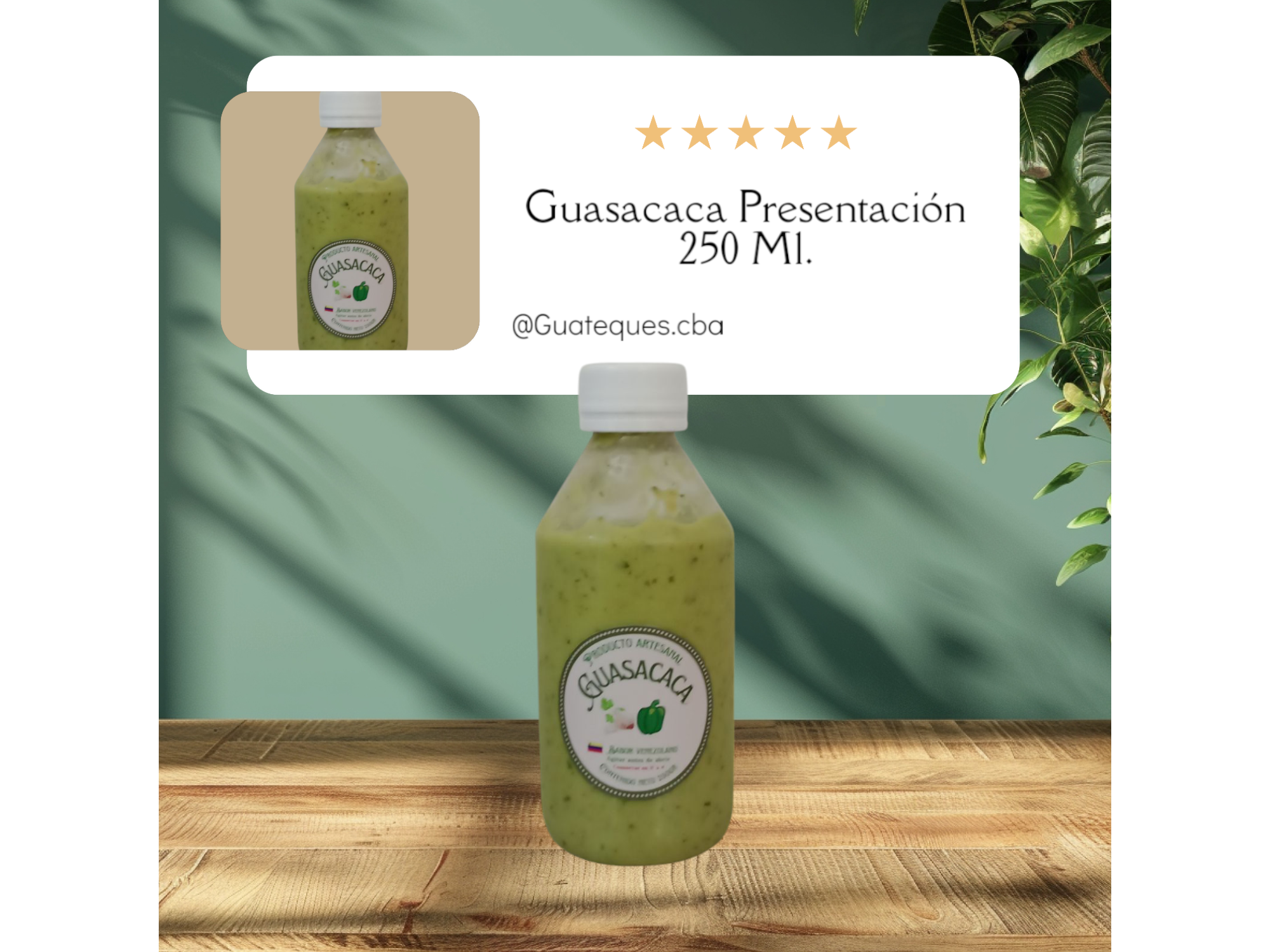 Guasacaca Suave 250 Ml (Marca Pica 3)