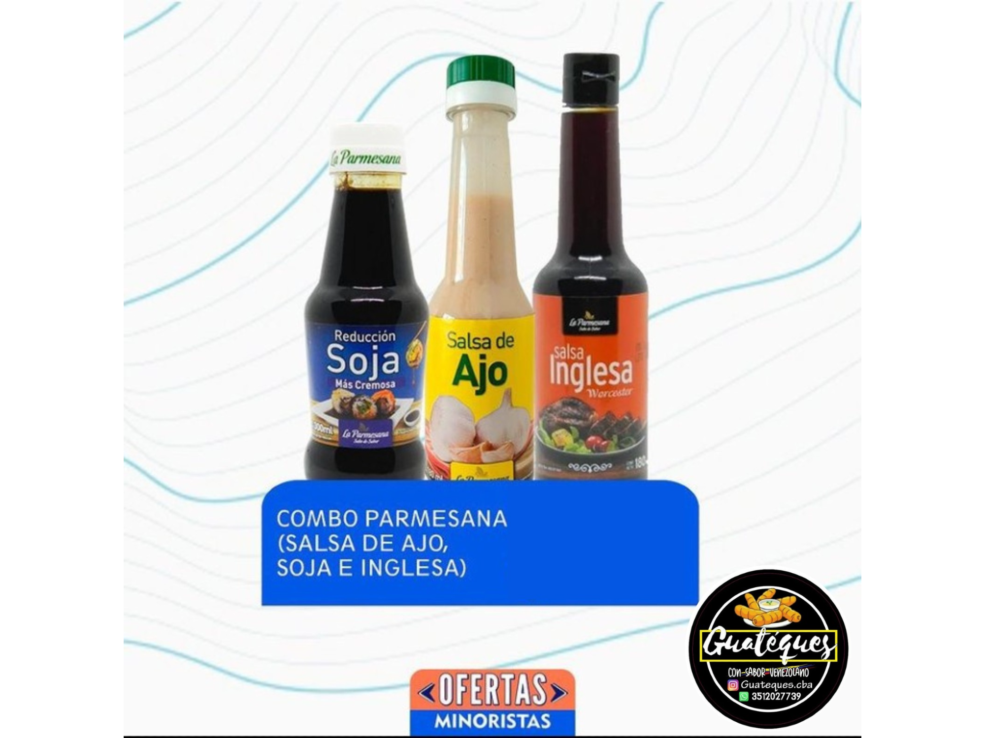 Combo 3 Salsa Ajo, Inglesa,Soya