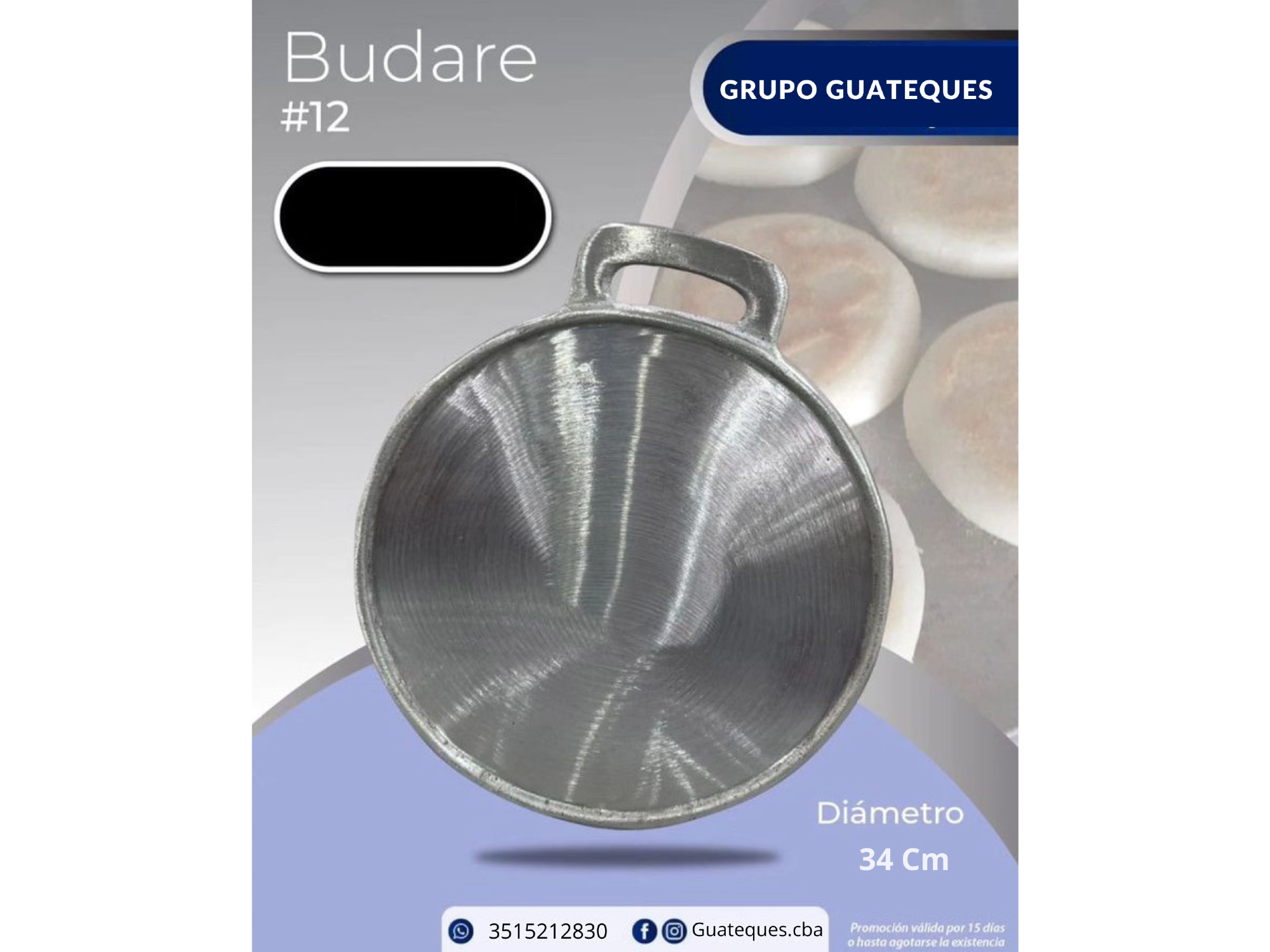 Budare  Para Arepas 34 cmts