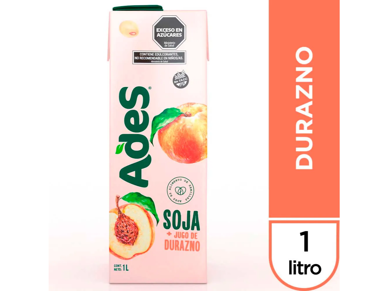 Jugo Ades Soja Durazno 1 Lts