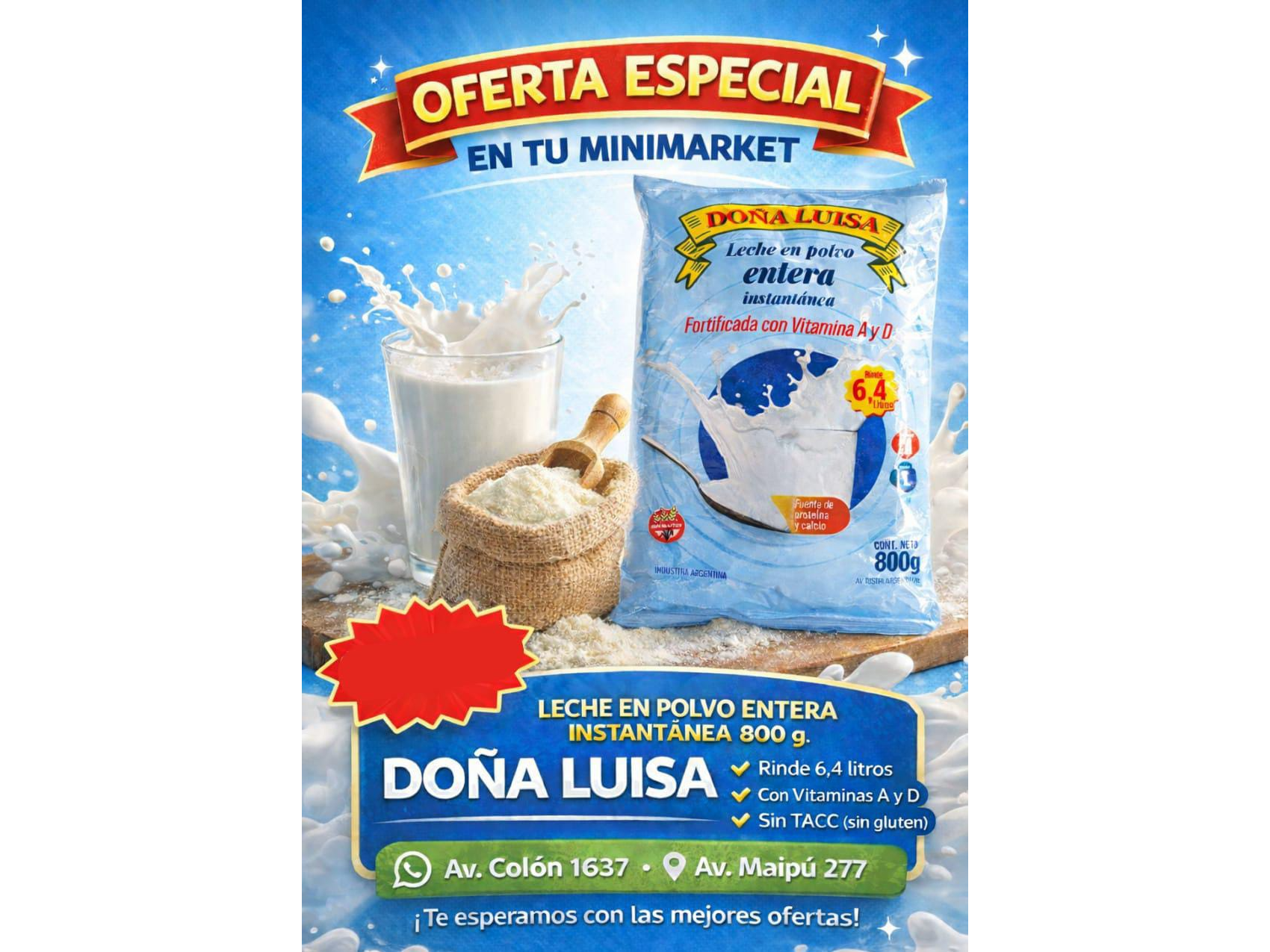 2 Und de Leche En Polvo Entera Doña Luisa 800 Gr