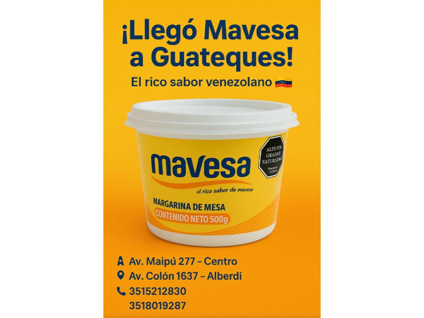 Mantequilla Mavesa Importada  500 Gr