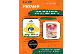 2 Kg Morixe + 2 Leche Manfrey 800 Gr