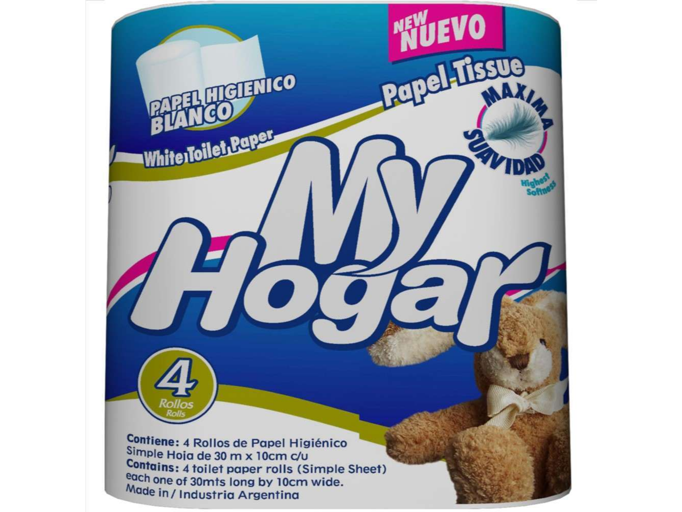 Papel Higienico My Hogar Blanco de 30 Mts
