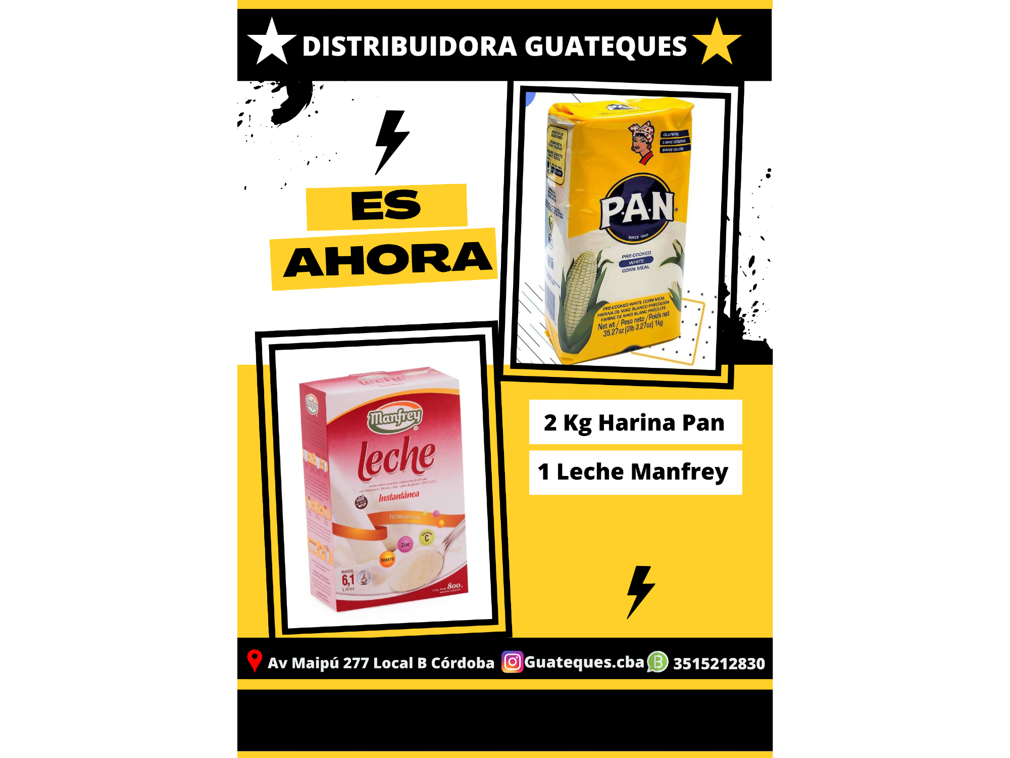 2 Kg Harina Pan Blanca + 1 Leche Manfrey