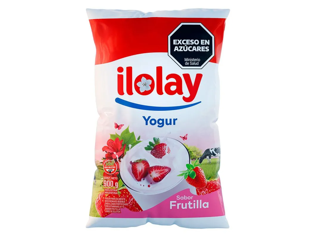 Yogur Sachet Sabor Frutilla Ilolay 900 Ml