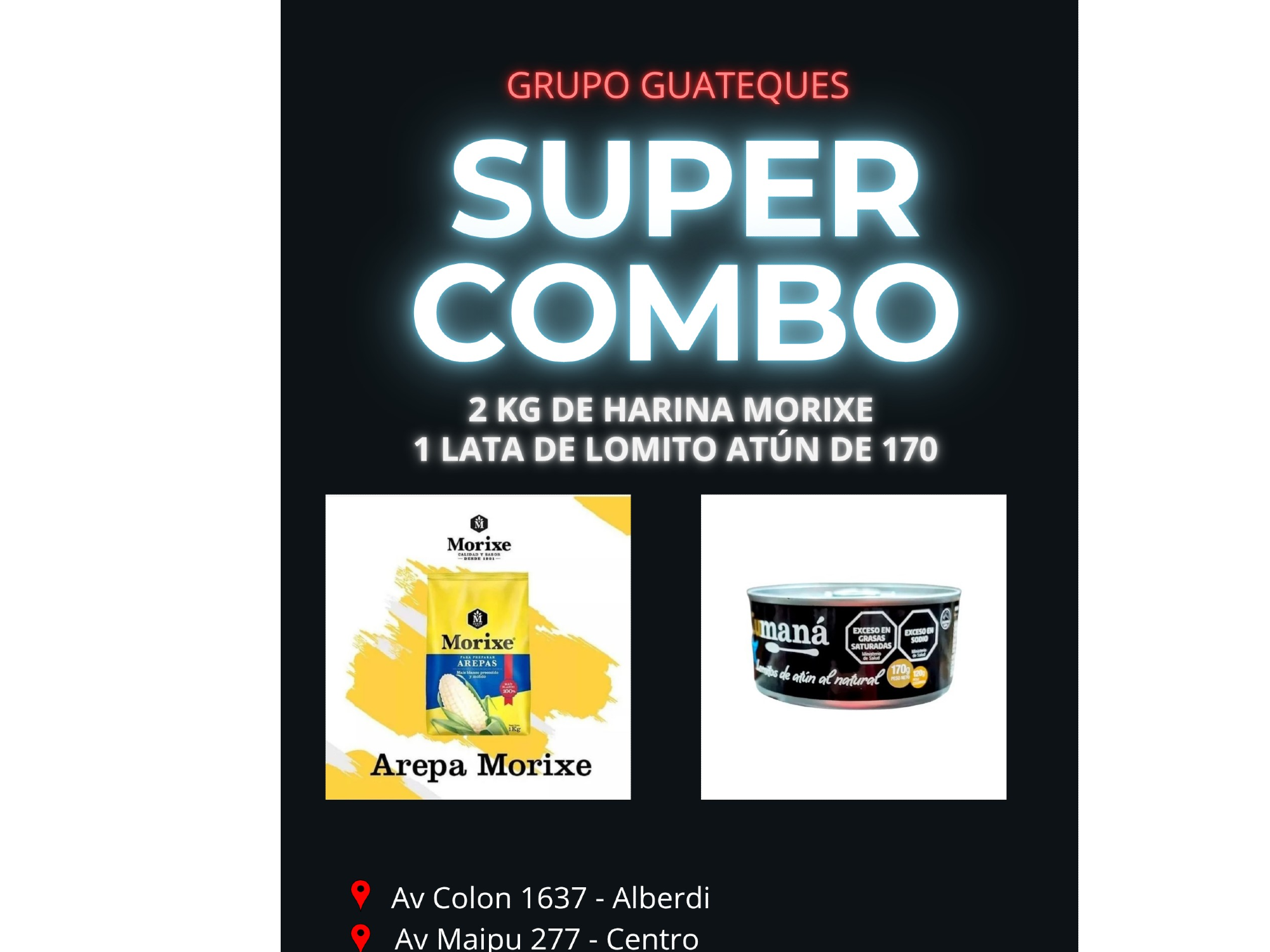2 Kg  Morixe Blanca + 1 Lata Atún  Lomito Cumana 170 Gr