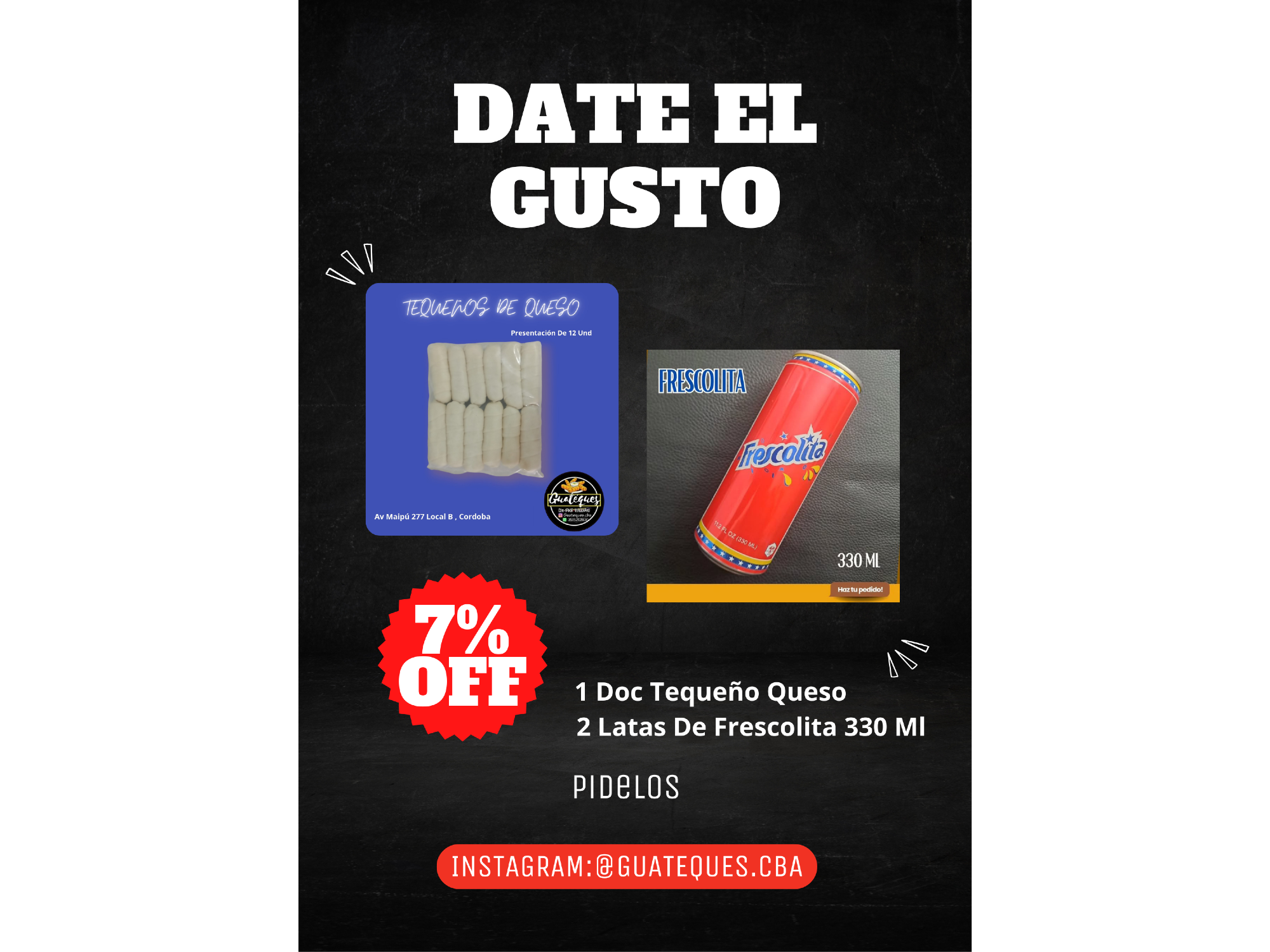 Docena Tequeño Guariqueso + 2 Frescolita 330 Ml