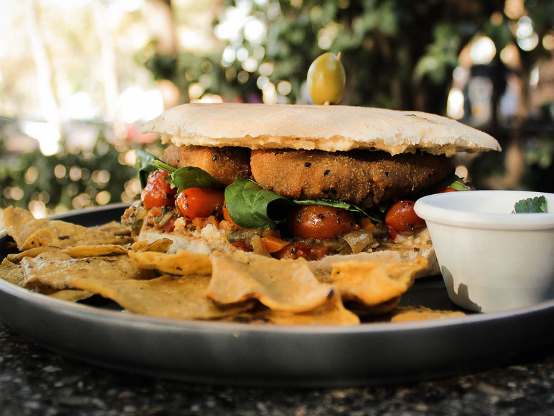 Sándwich árabe integral vegan